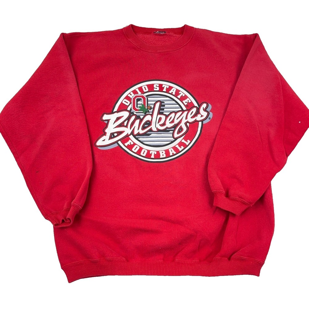 Vintage Ohio State Buckeyes Sweatshirt Men Large Red Crewneck Sweater 90s Y2K B*